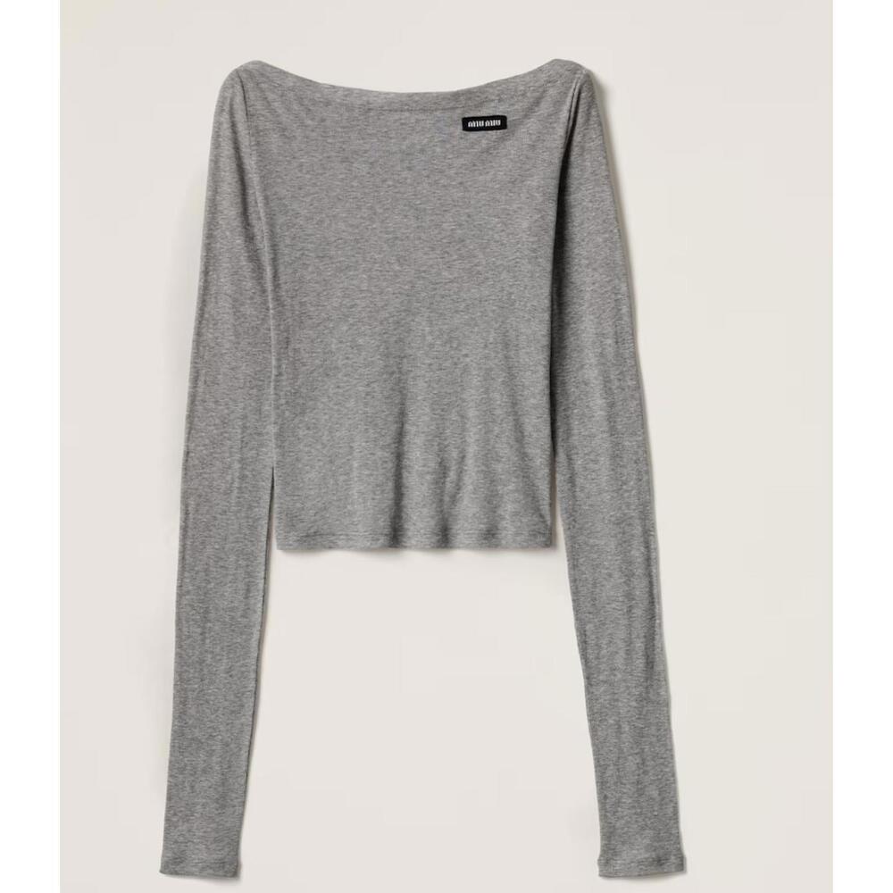 Miu Miu  Ribbed jersey top Size 38s